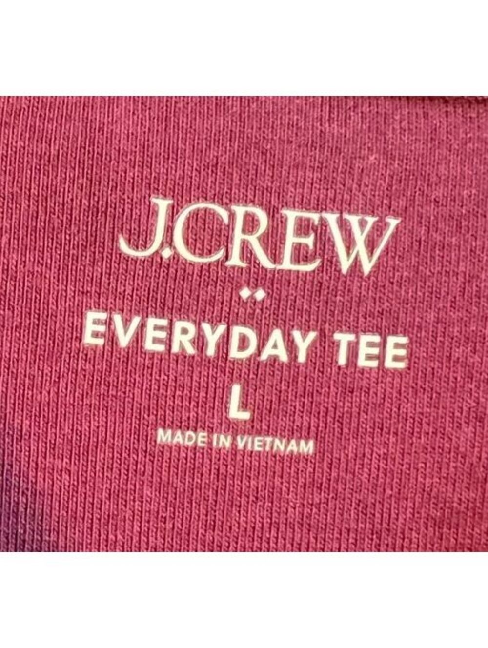 J.Crew - Everyday Tee Long Sleeve Burgundy - Crew Neck - Women's Large - Picture 4 of 5